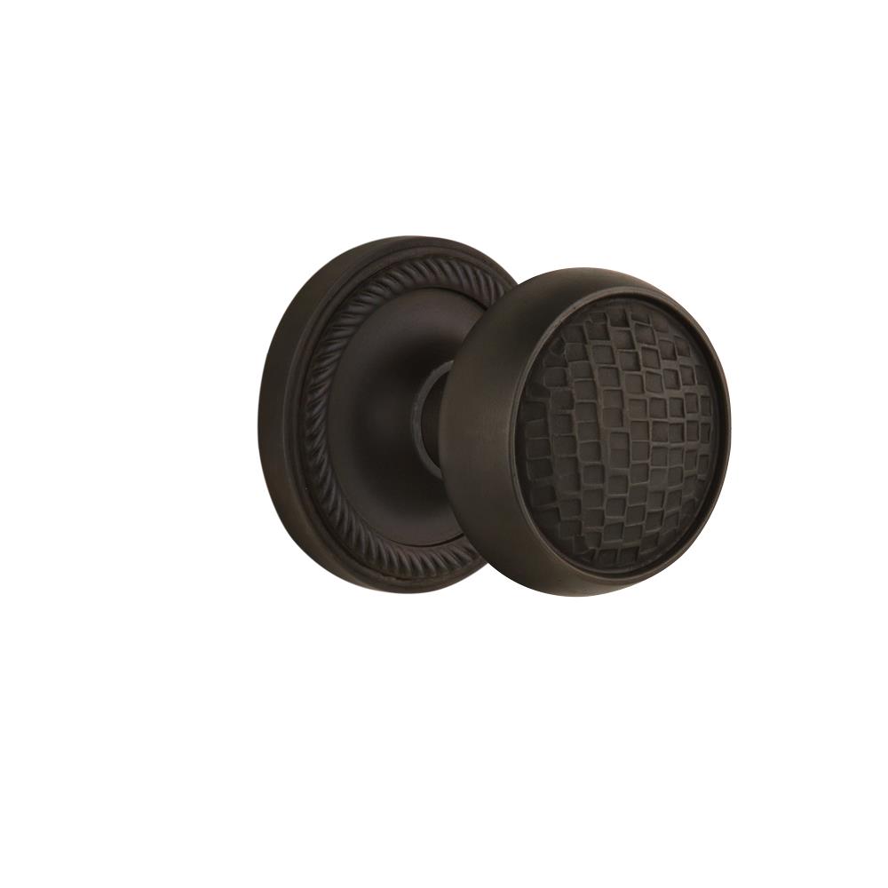 Nostalgic Warehouse ROPCRA Mortise Rope Rosette with Craftsman Knob and Keyhole in Oil